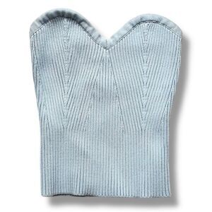 Glassons Light Blue Ribbed Strapless Top Size XS